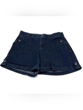 Gloria Vanderbilt Celina Denim Shorts Dark Rinse Wash Size 14 EUC